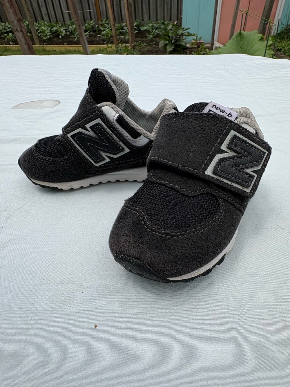 New Balance Kids Black and Gray Velcro Sneakers
